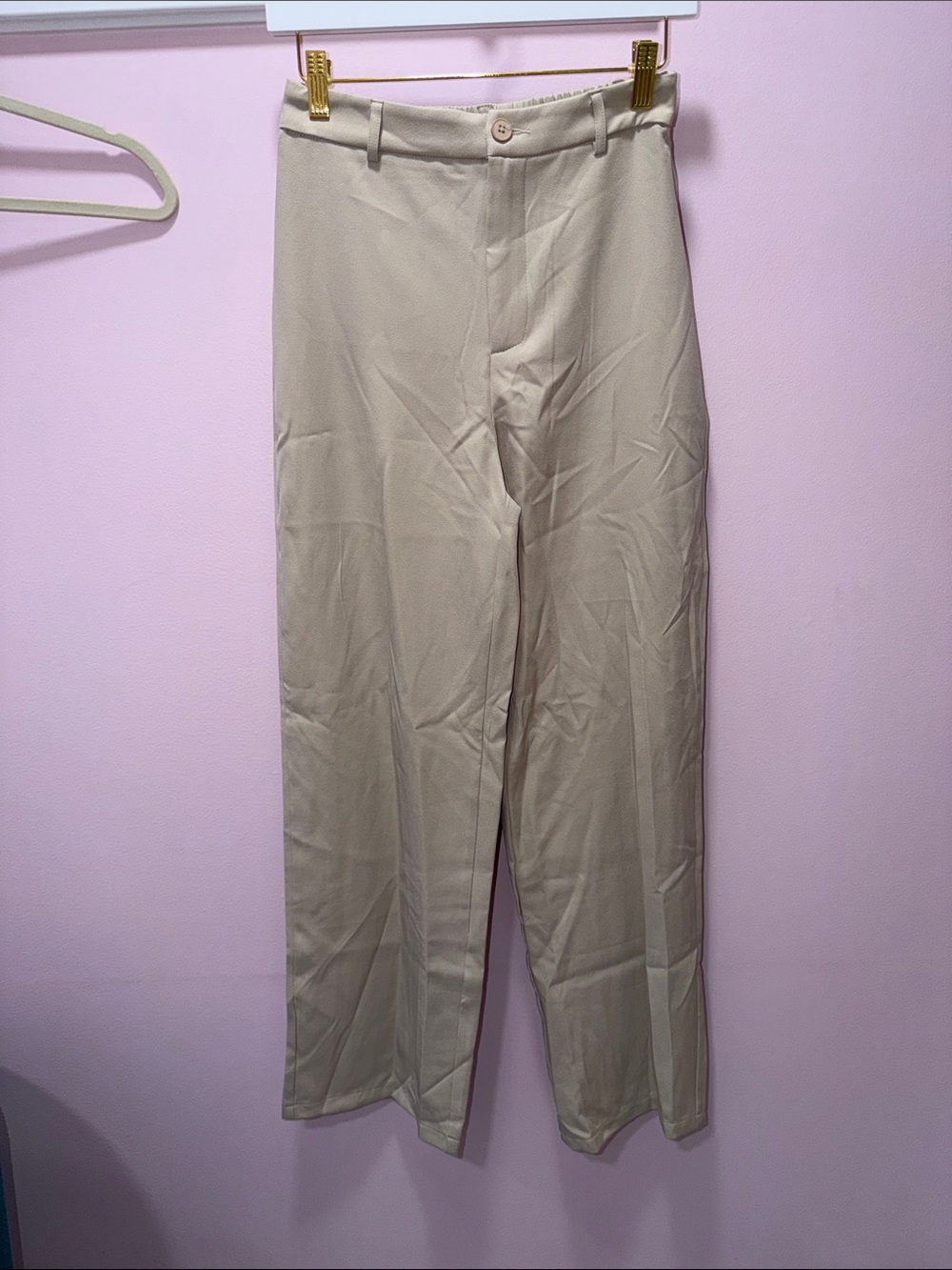 Beige Straight-Leg women’s Dress Pants